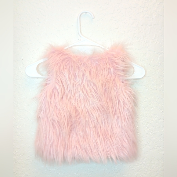 Fashion tots Light Pink faux fur sleeveless vest/ Size: 24 months - Picture 12 of 13